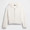 CashSoft Oversized Shaker-Stitch Zip Hoodie
