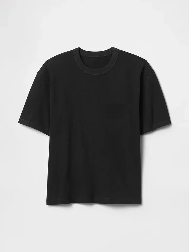 Ciężki T-shirt dla dorosłych o skróconym kroju