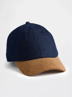 Czapka baseballowa z dżinsu i sztruksu