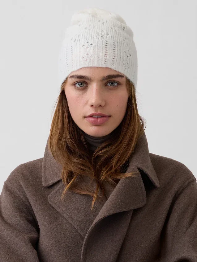 Czapka typu beanie z dzianiny typu pointelle