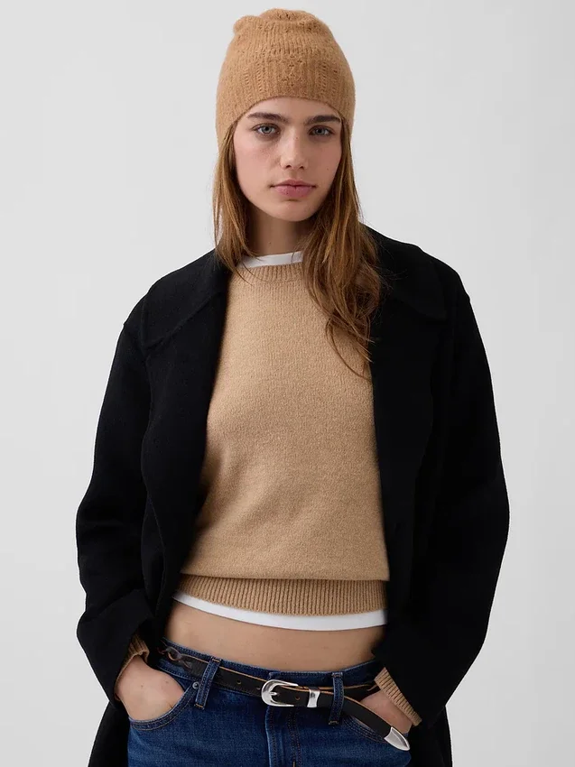 Czapka typu beanie z dzianiny typu pointelle