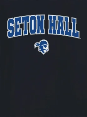 Czarny T-shirt z nadrukiem Arch Logo Uniwersytetu Seton Hall