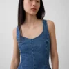 Dżinsowa bluzka z peplum o dopasowanym kroju