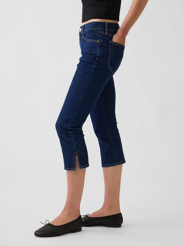 Dżinsy capri z niskim stanem