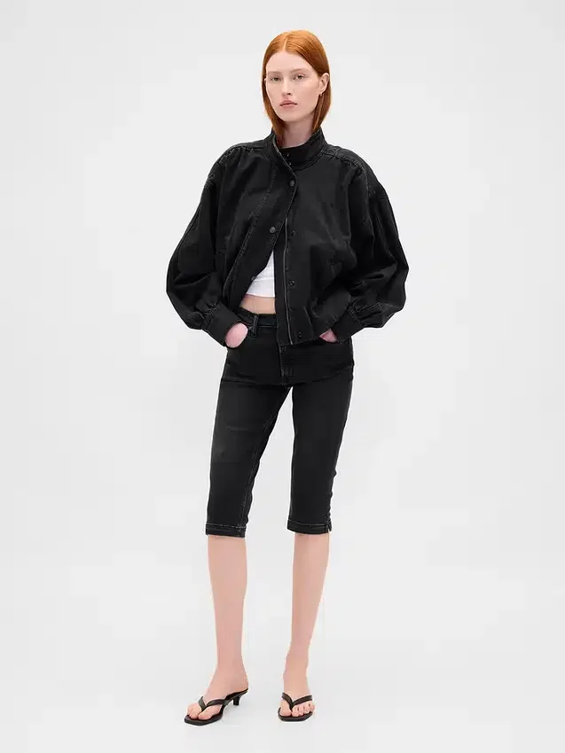 Dżinsy capri z wysokim stanem