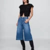 Dżinsy typu culotte z wysokim stanem
