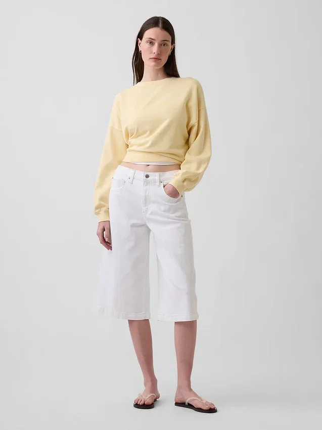 Dżinsy typu culotte z wysokim stanem