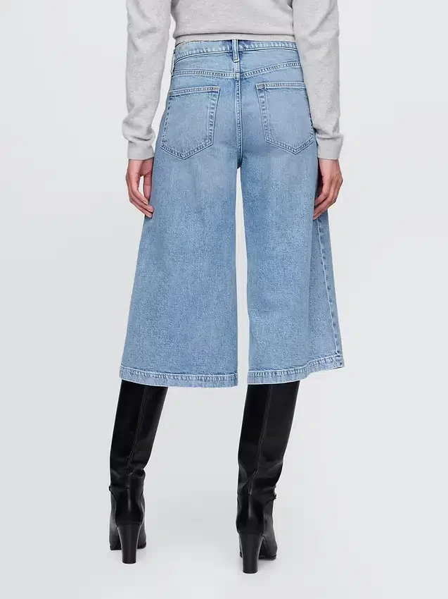 Dżinsy typu culotte z wysokim stanem
