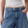 Dżinsy typu culotte z wysokim stanem i paskiem