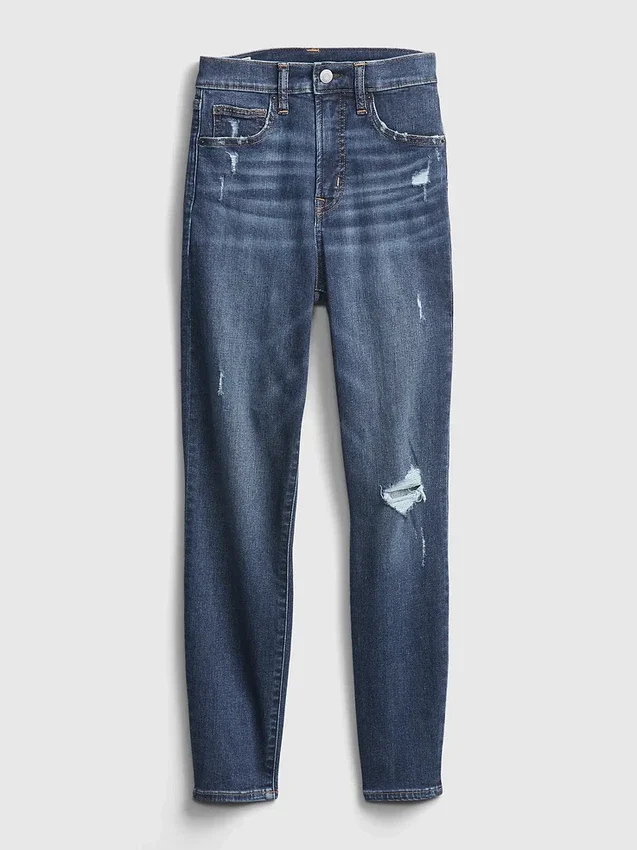 Dżinsy typu true skinny z wysokim stanem