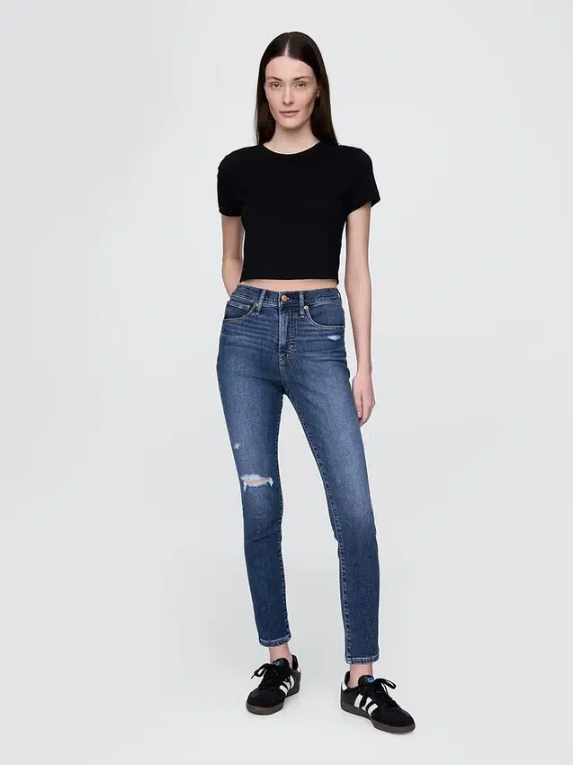 Dżinsy typu true skinny z wysokim stanem