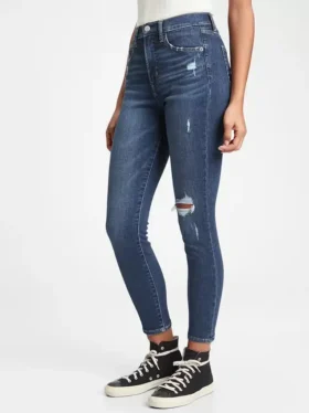 Dżinsy typu true skinny z wysokim stanem