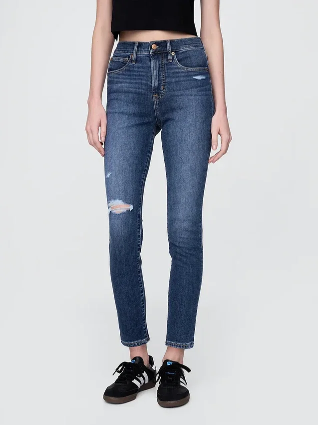 Dżinsy typu true skinny z wysokim stanem
