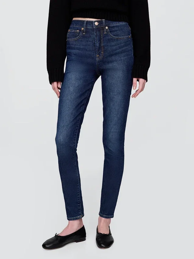 Dżinsy typu true skinny z wysokim stanem
