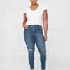Dżinsy typu true skinny z wysokim stanem
