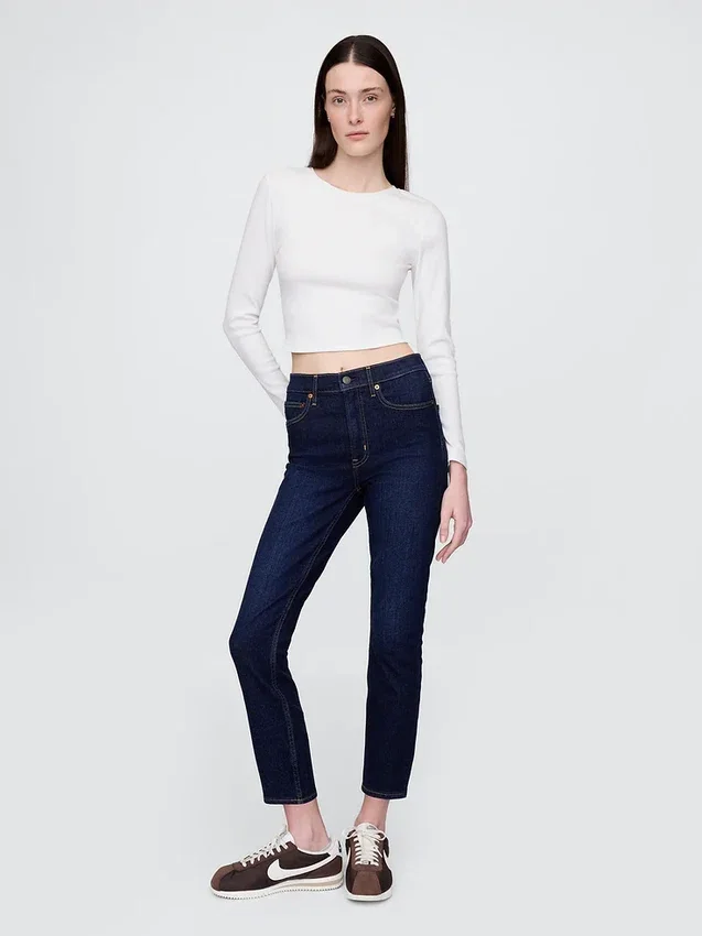 Dżinsy vintage slim o wysokim stanie