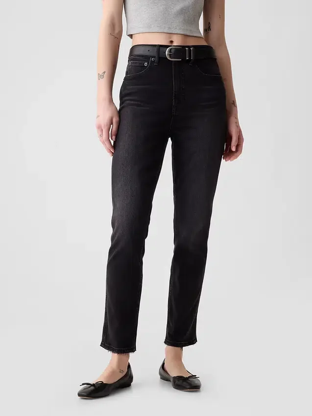 Dżinsy vintage slim o wysokim stanie