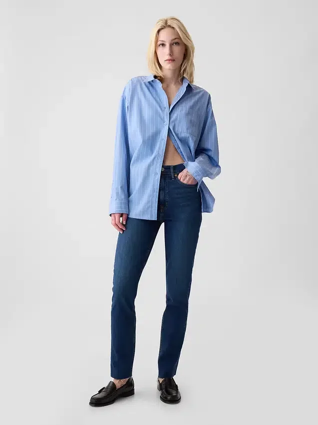 Dżinsy vintage slim o wysokim stanie