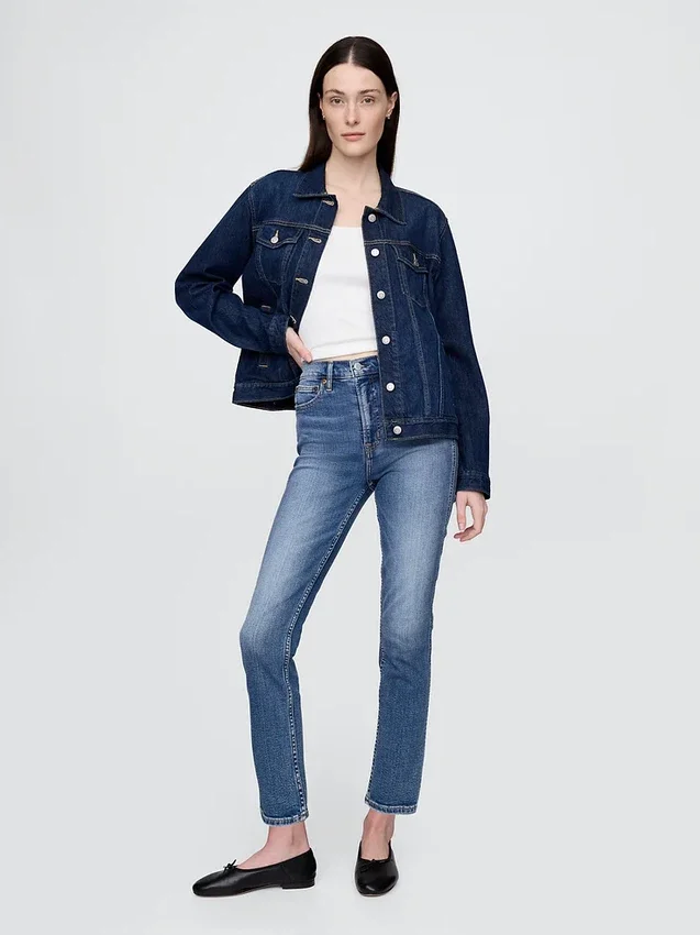 Dżinsy vintage slim o wysokim stanie
