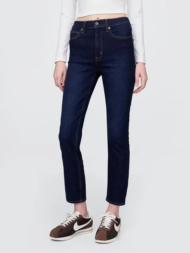 Dżinsy vintage slim o wysokim stanie