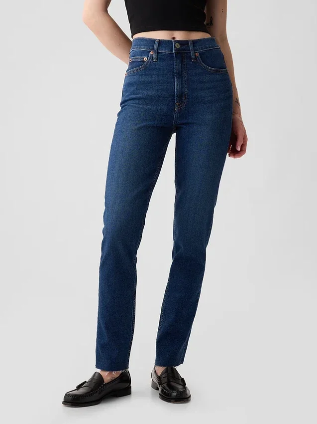 Dżinsy vintage slim o wysokim stanie