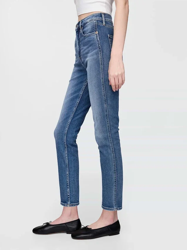 Dżinsy vintage slim o wysokim stanie