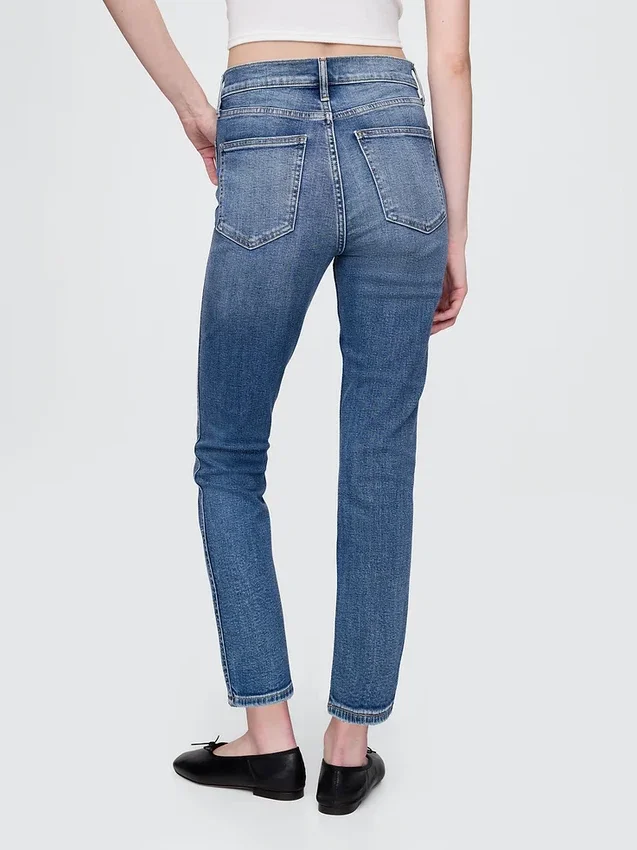Dżinsy vintage slim o wysokim stanie