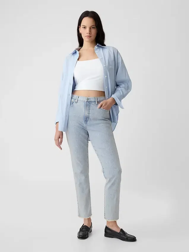 Dżinsy vintage slim o wysokim stanie