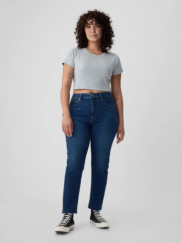 Dżinsy vintage slim o wysokim stanie