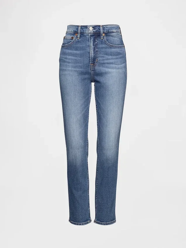 Dżinsy vintage slim o wysokim stanie