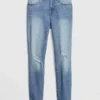 Dżinsy z niskim stanem, w stylu „true skinny”, z przetarciami, sięgające do kostek