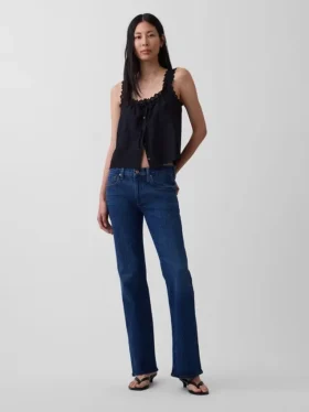 Dżinsy z średnim stanem i luźnym krojem typu bootcut