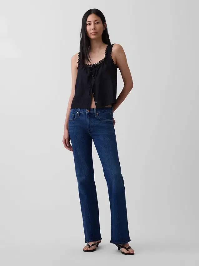 Dżinsy z średnim stanem i luźnym krojem typu bootcut