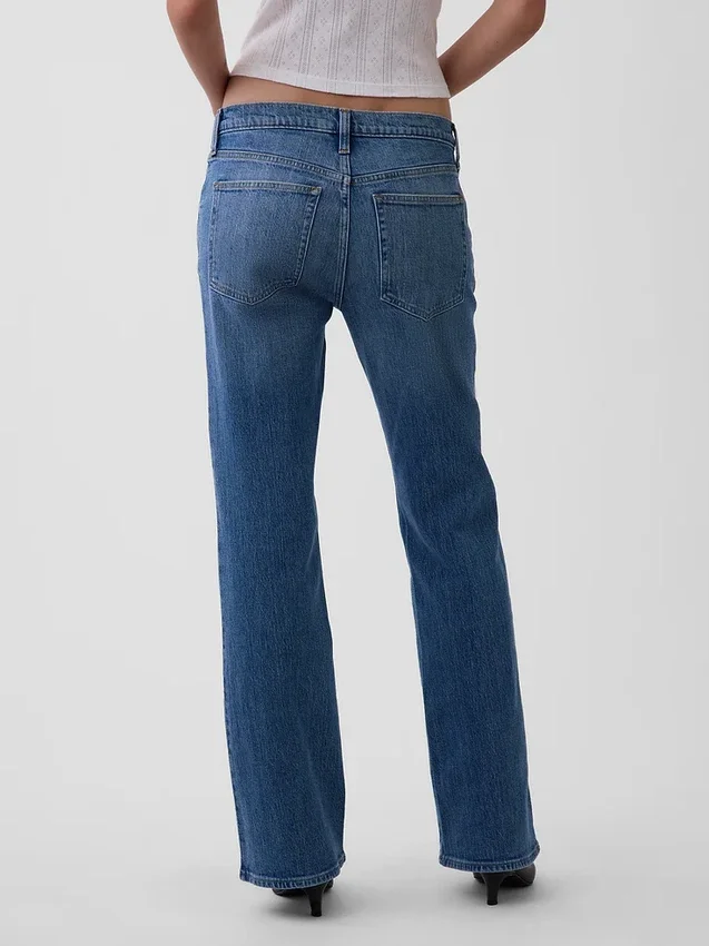 Dżinsy z średnim stanem i luźnym krojem typu bootcut