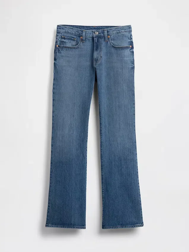 Dżinsy z średnim stanem i luźnym krojem typu bootcut