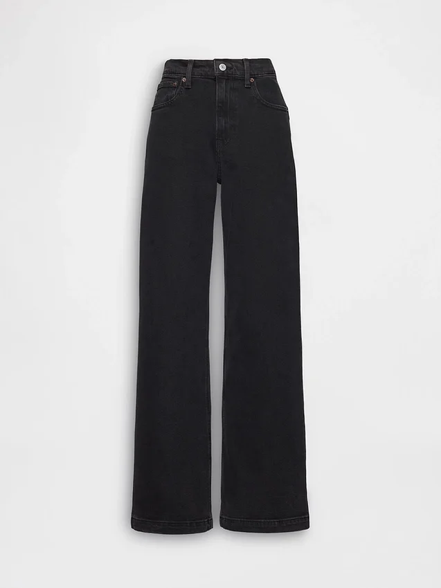 Dżinsy z wysokim stanem i szerokimi nogawkami