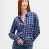 Dopasowana flanelowa koszula w kratę