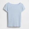 Dopasowany T-shirt dziecięcy z dzianiny prążkowanej typu pointelle