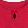 Dopasowany T-shirt dziecięcy z kokardką przy dekolcie