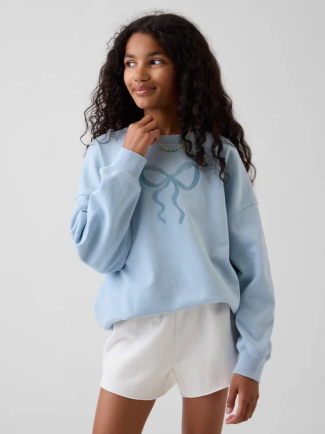 Dziecięca bluza oversize z nadrukiem z tkaniny frotte Vintagesoft