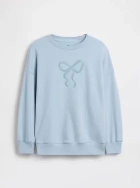 Dziecięca bluza oversize z nadrukiem z tkaniny frotte Vintagesoft