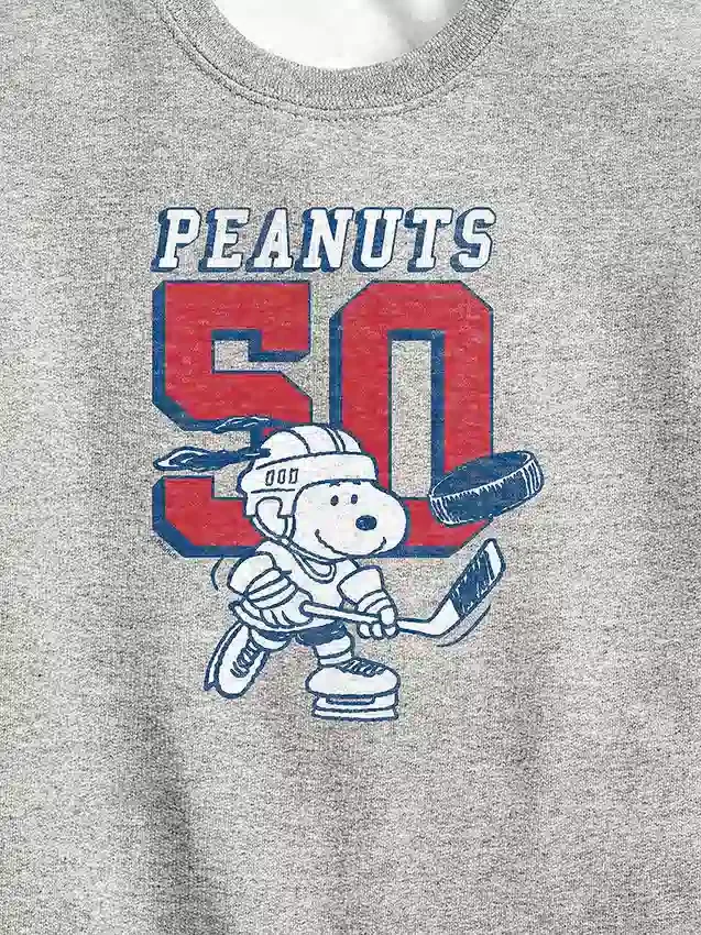 Dziecięca bluza polarowa z okrągłym dekoltem „Peanuts Snoopy Hockey”