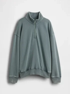Dziecięca bluza z frotte Vintagesoft o luźnym kroju z półzamkiem