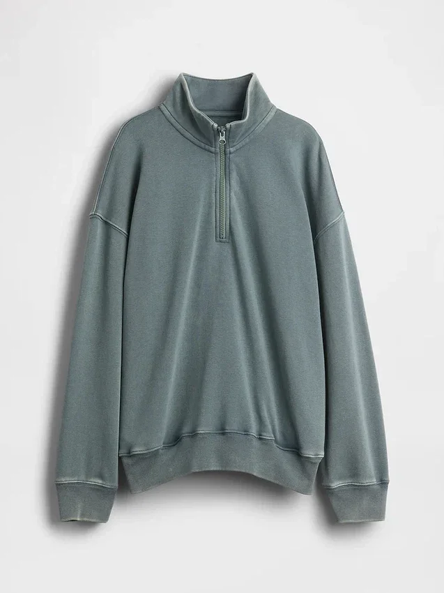 Dziecięca bluza z frotte Vintagesoft o luźnym kroju z półzamkiem