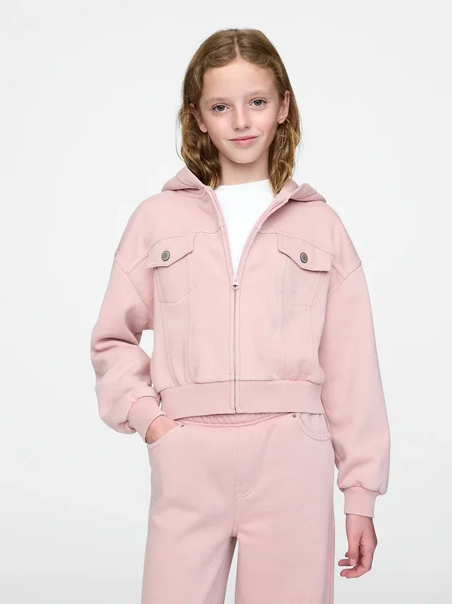 Dziecięca bluza z kapturem i zamkiem, model Vintagesoft