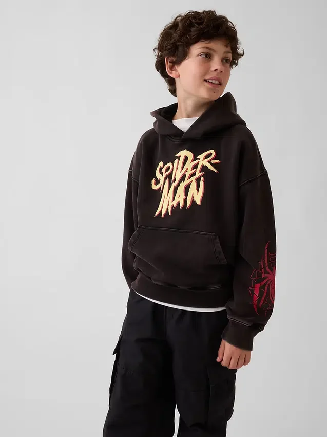 Dziecięca bluza z kapturem Marvel Vintagesoft Spider-Man o luźnym kroju
