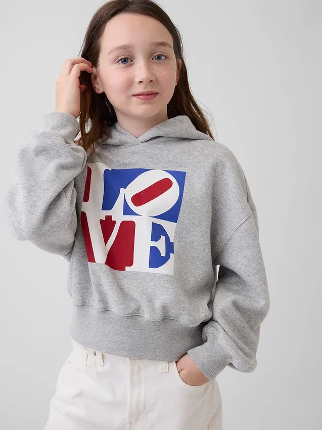 Dziecięca bluza z kapturem „Robert Indiana Love”