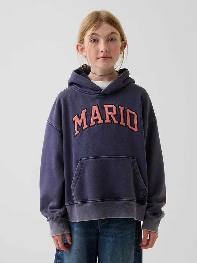 Dziecięca bluza z kapturem Super Mario Vintagesoft o luźnym kroju