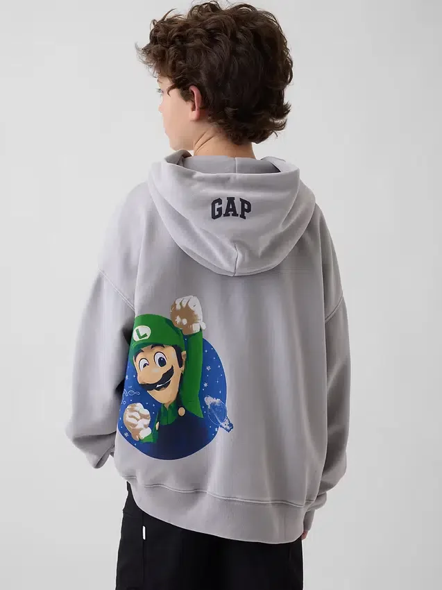 Dziecięca bluza z kapturem Super Mario Vintagesoft o luźnym kroju