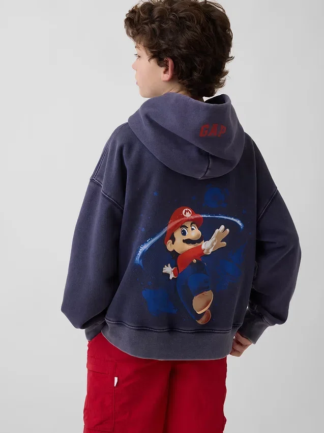 Dziecięca bluza z kapturem Super Mario Vintagesoft o luźnym kroju